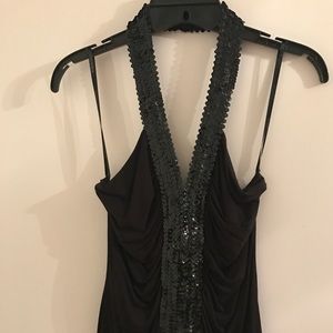 Beautiful Bebe Sequin Halter Top Size Small